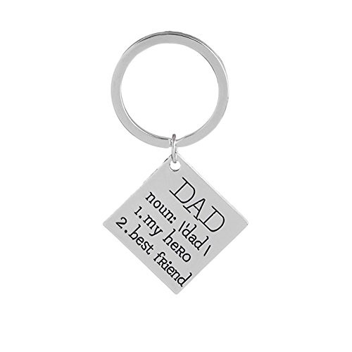 Fathers Day Gifts Dad My Hero Best Friend Pendant Keychain Keyring Birthday Gifts for Dad Daddy from Daughter Son