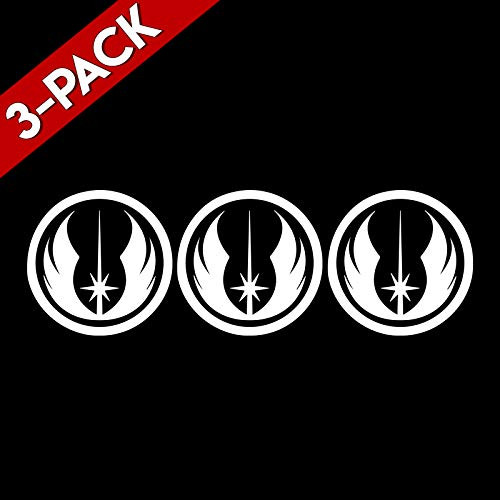 Bargain Max Decals (3X Pack Jedi Order Sticker Decal Notebook Car Laptop 5" (White)