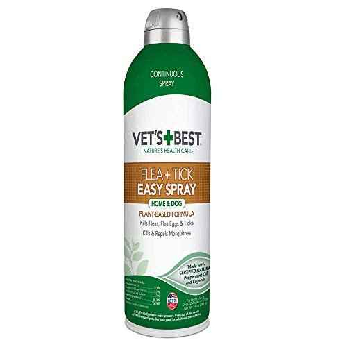 Vet's Best Flea and Tick Easy Spray - Flea Treatment for Dogs and Home - Flea Killer with Certified Natural Oils, 14 oz