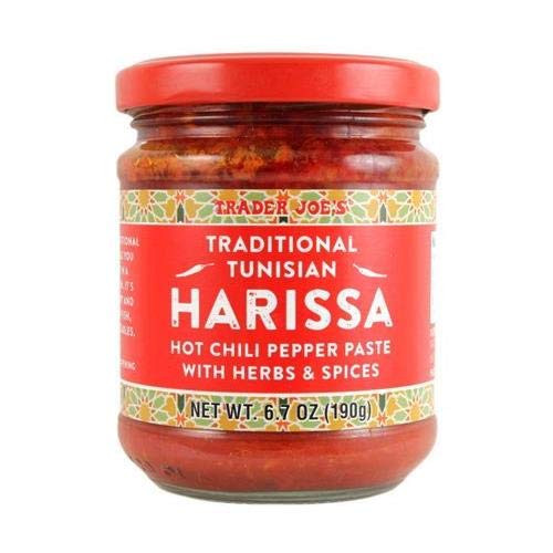 Trader Joes Traditional Tunisian Harissa Hot Chili Pepper Paste With Herbs  and  Spices, 6 oz Jar (Single)