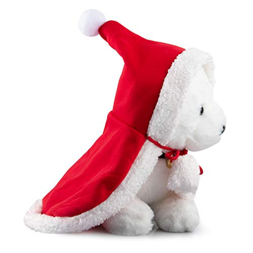 LERTREE Christmas Pet Cloak with Hat Red Santa Poncho Cape Xmas Party Costume for Puppy Dog and Cat (L)