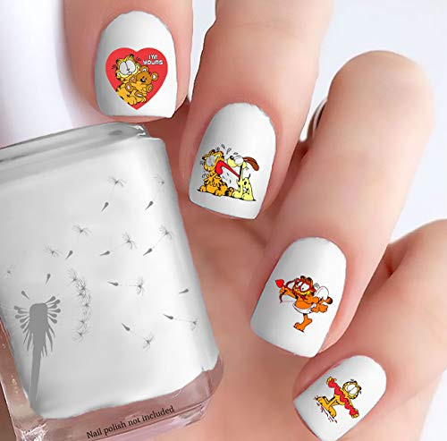 Garfield Valentine's Day (Clear Water-Slide Nail Decals)