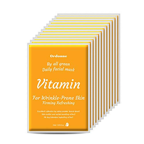 Ordonne By All Green Daily Facial TENCEL Sheet Mask 12EA (Vitamin mask sheet)