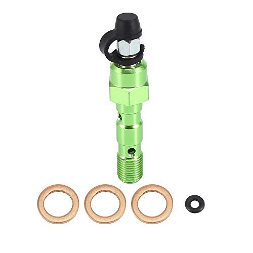 F FIERCE CYCLE M10x1.0mm Green Motorcycle Brake Master Cylinder Caliper Bolt Bleeder Screw