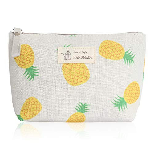 Portable Travel Clutch Cosmetic Makeup Pouch Bag - Toiletry Organizer Purse Wristlet Stripe, Floral, Plaid, Cork (Trapezoid Pouch - Pineapple) Portable Travel Clutch Cosmetic Makeup Pouch Bag - Toiletry Organizer Purse Wristlet Stripe, Floral, Plaid, Cork (Trapezoid Pouch - Pineapple)