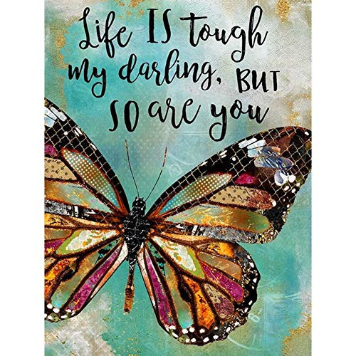 5D Diamond Painting Kits for Adults Round Full Round Drill Art Perfect for Relaxation and Home Decor Butterfly 11.8x15.7in 1 Pack by Tangbr