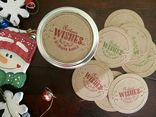 Christmas Mason Jar Labels Delicious Dishes Canning Lid Stickers Holiday Tags