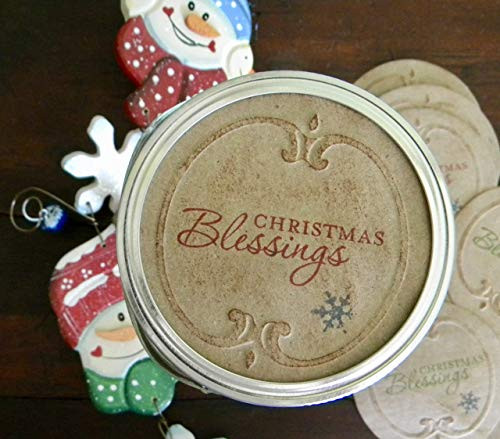 Christmas Blessings Mason Jar Labels Holiday Canning Stickers