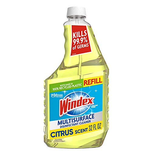 Windex Multi-Surface Cleaner and Disinfectant Refill Bottle, Citrus Fresh Scent, 32 fl oz