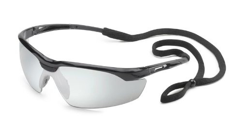 Gateway Safety 28GB9M Conqueror Wraparound Eye Safety Glasses, Blue Mirror Lens, Black Frame