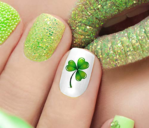 St. Patricks Day Shamrock Water Slide Nail Art Decals - Salon Quality
