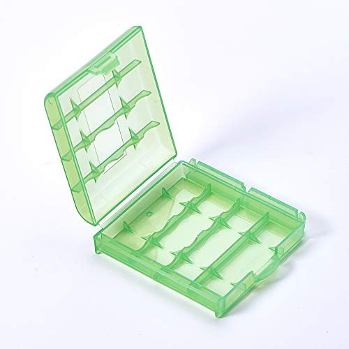 Fielect 4 x AA Battery Storage Case Holder Organizer Box Green 10Pcs