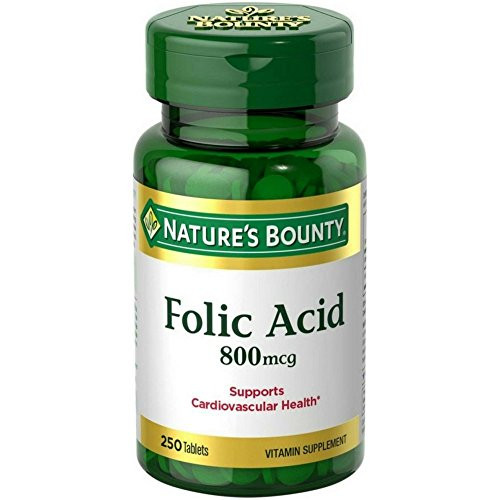 Nature's Bounty Folic Acid 800 mcg Tablets Maximum Strength 250 ea