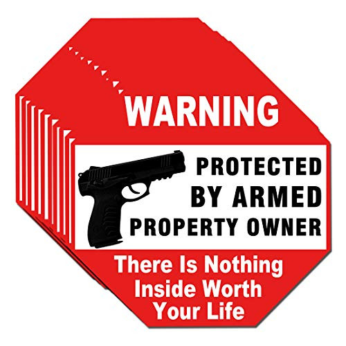 Warning Signs Gun There is Nothing Here Protected by Armed Property Owner Sign Static Cling Decal or Sticker on Window 6 x 6 Inch (Sticker)