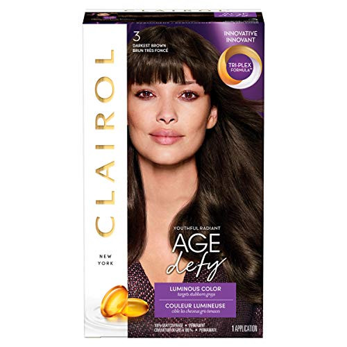 Clairol Age Defy Hair Coloring Tools, 3 Darkest Brown