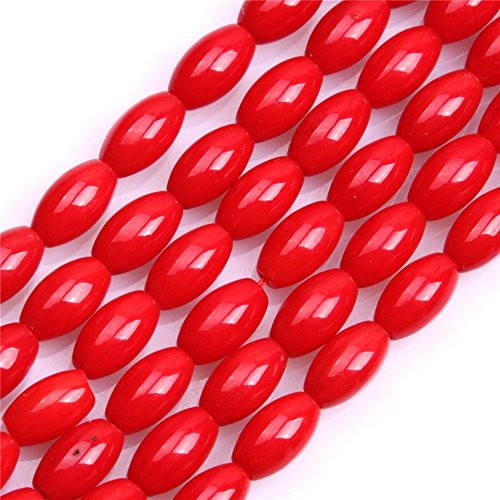 3x6mm Rice Red Coral Beads Loose Gemstone Beads for Jewelry Making Strand 15 Inch (63-66pcs) 3x6mm Rice Red Coral Beads Loose Gemstone Beads for Jewelry Making Strand 15 Inch (63-66pcs)