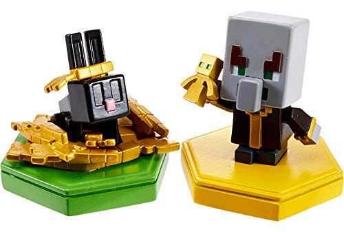 Minecraft Earth Boost Minis Undying Evoker  and  Snacking Rabbit Figures, Multicolor (GKT44)