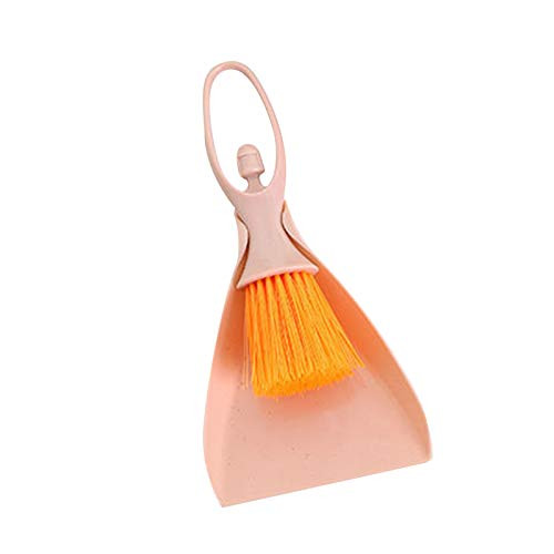 OCUhome Keyboard Brush, Keyboard Cleaner Multi Brush, Mini Handy Desktop Keyboard Sweep Dustpan Cleaning Brush Corner Broom Pan Set for Computers Laptops Keyboards Pink
