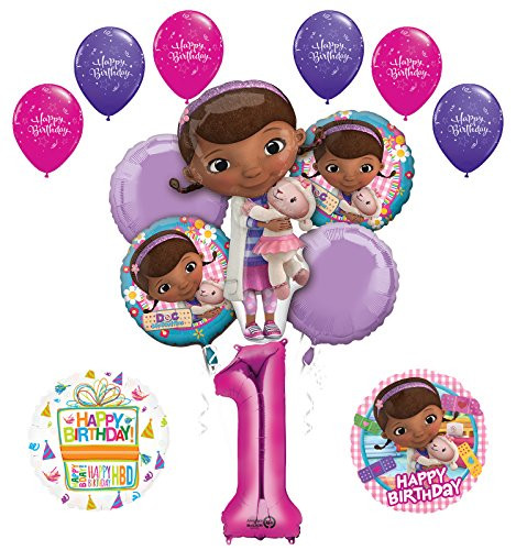 Doc McStuffins 1st Birthday Party Supplies and Balloon Bouquet Decorations