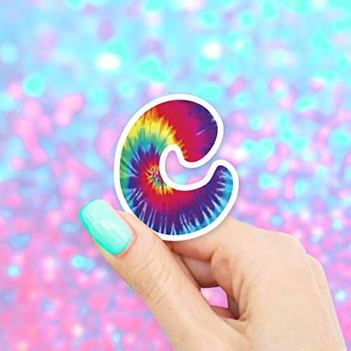 Tie Dye C Vinyl Sticker for Laptops, Windows and Water Bottles