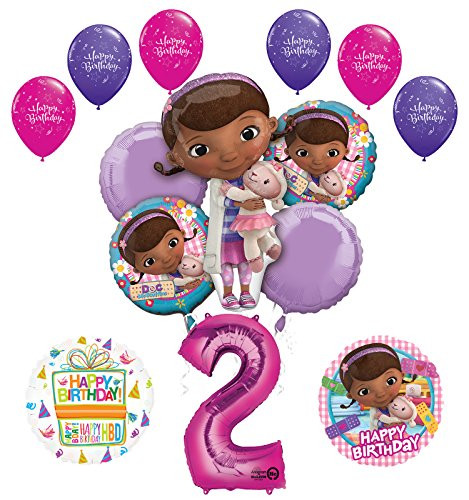 Doc McStuffins 2nd Birthday Party Supplies and Balloon Bouquet Decorations