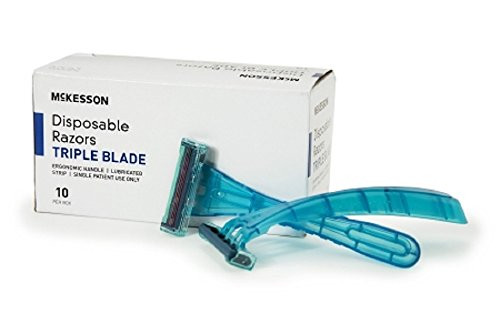McKesson Triple Blade Razor Disposable - Box of 10 - Model 16-rz15