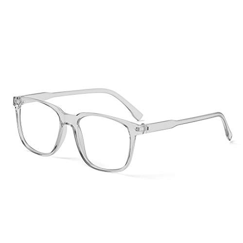ZAYJ PC Frame and Resin Lens Reduces Eye Strain Computer Goggles Radiation Protection Glasses Spectacle Frames Blue Film Glasses Anti Blue Rays Glasses(Grey)