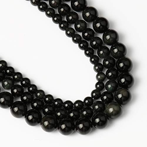 Yochus 10mm Black Obsidian Gemstone Round Loose Beads Natural Stone Beads for Jewelry Making Yochus 10mm Black Obsidian Gemstone Round Loose Beads Natural Stone Beads for Jewelry Making