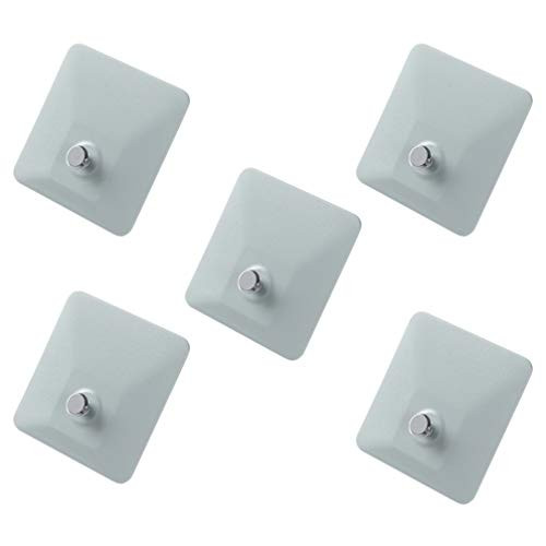 WINOMO Towel Hook Stainless Steel Wall Hooks Adhesive Hooks Rack Coat Robe Clothes Hanger Single Hooks Heavy Duty Bathroom Organizer for Kitchen Bathroom Glass Door 5PCS
