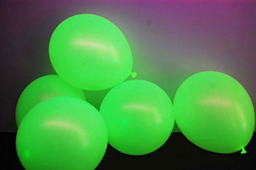 11 Inch UV Neon Fluorescent Blacklight Reactive Glow Party Balloons - 10 Yellow