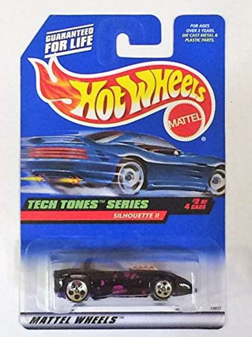 Hot Wheels - 1998 - Tech Tones Series - Silhouette II - Black  and  Purple -  2 of 4 - Collector  746 - Limited Edition - Collectible 1:64 Scale