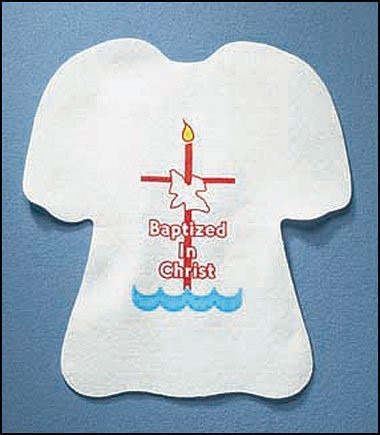 Infant Boy Girl Baby Baptism Christening Religious Gift Baptized in Christ with Holy Dove 10" Felt Garment Bib