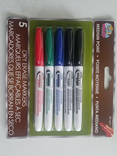 The Board Dudes SRX Medium Point Colored Dry Erase Markers 5-ct.