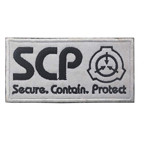 Foundation Patch Special Containment Procedures Foundation Logo 3D Tactical Military Badges Embroidered Sew On Morale Applique with Loops and Hook (White)