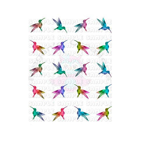 Colorful Hummingbird Waterslide / Water Transfer Nail Decals / Nail Art