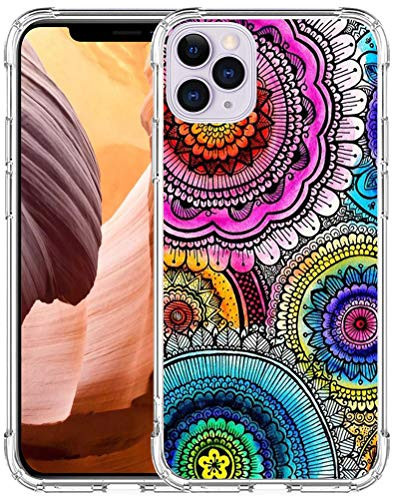 Case for iPhone 12 Pro Colorful - Casililor TPU Heavy Duty Clear Transparent Slim Protective Case Cover Compatible with iPhone 12 (12 Pro) 5G 6.1 in - Round Design Pattern