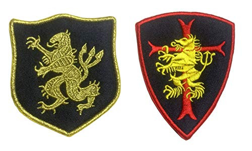 Antrix 2 Pcs Navy Seal Team Trident Lion Cross Crusader Shield Tactical Military Tag Applique Insignia Emblems Badges 3D Embroidered Patch with Loops and Hook Back -Navy Seal