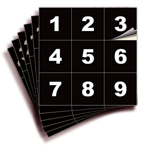 Consecutive Number Vinyl Stickers  1 to 50, 2-inch, 1 Set  Black Self Adhesive Premium Decal. Ideal for Inventory, Storage, Organizing, Boxes, Bins, Toolbox, Lockers and More. Indoor  and  Outdoor