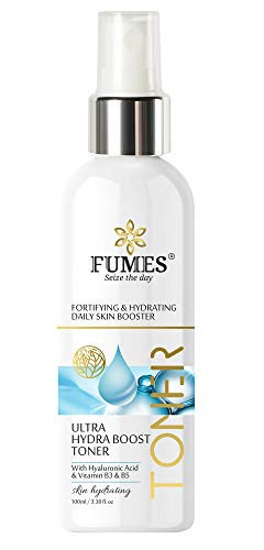 FUMES Ultra Hydra Boost Facial Toner with Hyaluronic Acid, Vitamin B3  and  B5 for Soothing Skin for Sensitive, Dry  and  Combination Skin Types - Prep for Moisturizers  and  Serums 3.38 fl oz