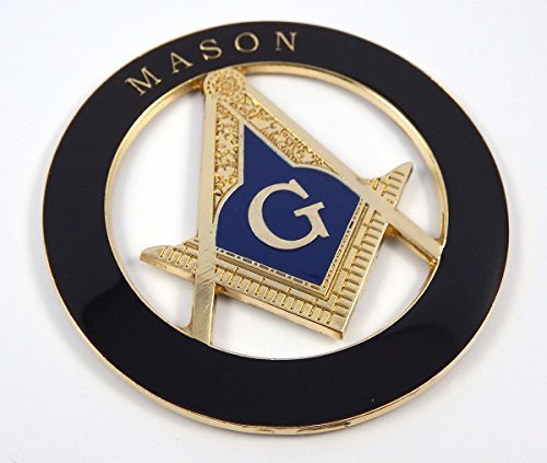 Mason Masonic Black Round 3" auto Emblem Metal car Decal MAS19