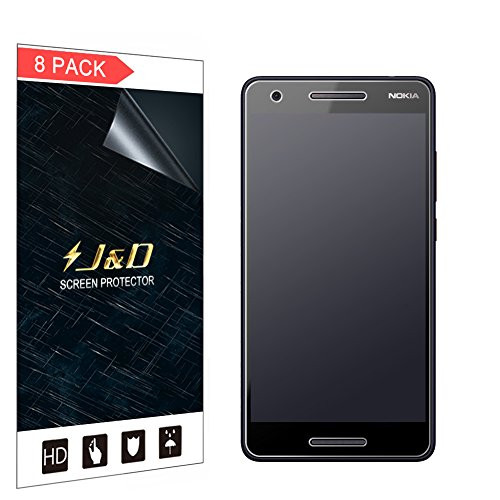 J and D Compatible for Nokia 2.1 Screen Protector/Nokia 2V Screen Protector (8-Pack), Not Full Coverage, Anti-Glare Matte Film Shield Screen Protector for Nokia 2V Matte Screen Protector (Not for Nokia 2)