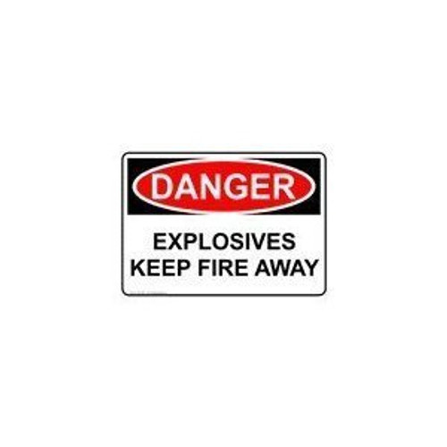 Danger Explosives Keep Fire Away OSHA safety sticker, 5" X 3.5"