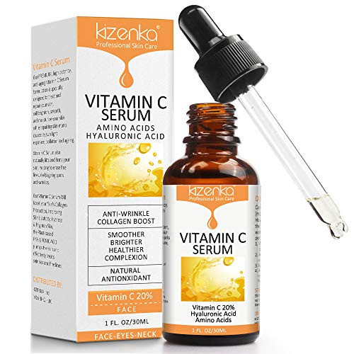 Vitamin C Serum, Anti Aging Serum for Face, Plant Based Remover Sun Spot Face Care Serums with Hyaluronic Acid, Suitable for All Skin Types