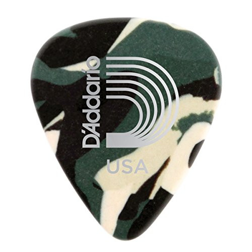 D'Addario Camouflage Celluloid Guitar Picks, 10 pack, Medium