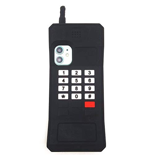 iPhone 11 Pro Max Case Cute iPhone 11 Pro Max Case, iPhone 11 Pro Max Cute Case Stand 3D Cartoon Retro Classic Cellular Phone Shaped Soft Silicone Cover Teen Girls Women Phone Cases 11 Pro Max (Black)