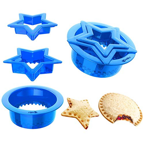 3 PCs Uncrustables Peanut Butter and Jelly Sandwiches Pie Cutter for Kids, YUMKT Star Round Sandwich Cutter and Sealer for Kids Breakfast Sandwich Maker,Sandwich Cutters Bento Accessories,Blue 3 PCs Uncrustables Peanut Butter and Jelly Sandwiches Pie Cutter for Kids, YUMKT Star Round Sandwich Cutter and Sealer for Kids Breakfast Sandwich Maker,Sandwich Cutters Bento Accessories,Blue