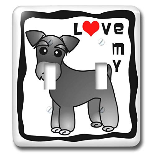 3dRose lsp_40884_2 I Love My Miniature Schnauzer Dog-Banded Coat (Salt and Pepper) -Red Heart Double Toggle Switch 3dRose lsp_40884_2 I Love My Miniature Schnauzer Dog-Banded Coat (Salt and Pepper) -Red Heart Double Toggle Switch