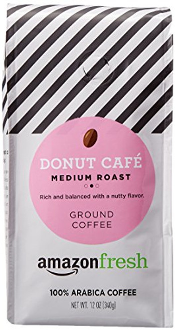 AmazonFresh Donut Cafe Ground Coffee, Medium Roast, 12 Ounce AmazonFresh Donut Cafe Ground Coffee, Medium Roast, 12 Ounce