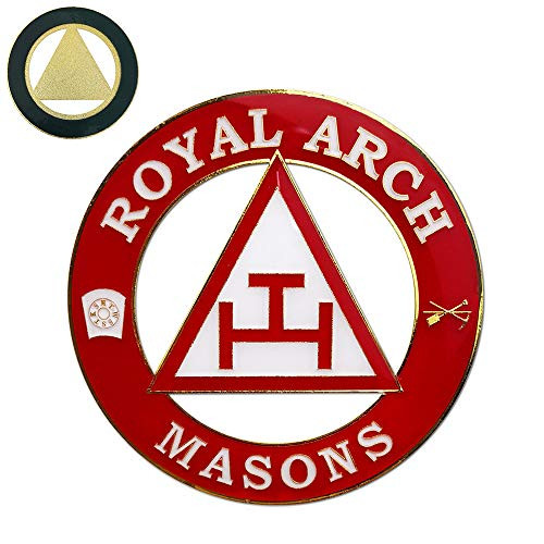 Masonic Royal Arch Car Emblem Round Red Auto Decal