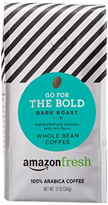 AmazonFresh Dark Roast Whole Bean Coffee, 12 Ounce AmazonFresh Dark Roast Whole Bean Coffee, 12 Ounce